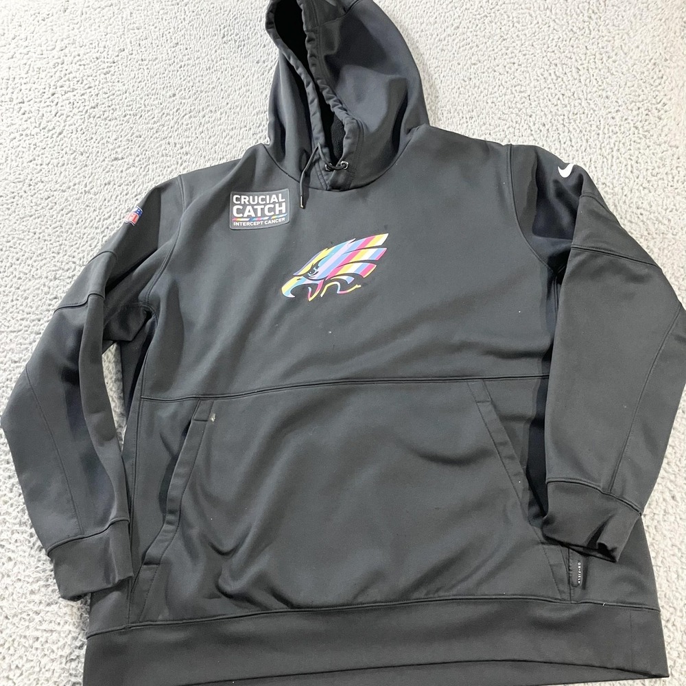 Philadelphia Eagles Hoodie Mens 2XL NFL‎ Football Nike Crucial Catch Dri Fit